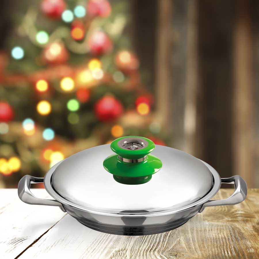 AMC 24 cm Chef's Pan with green Visiotherm