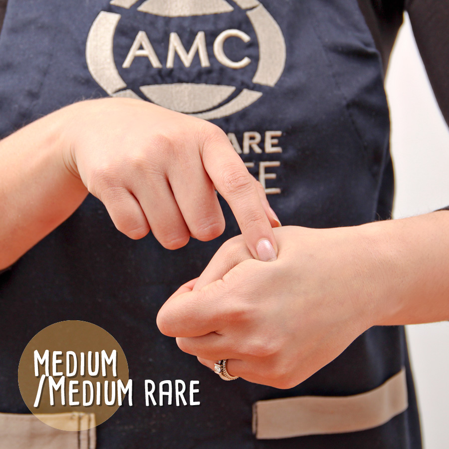 Medium & medium rare meat touch test