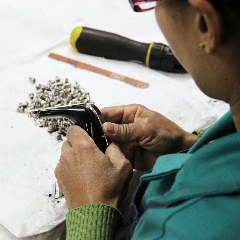 Handles being assembled