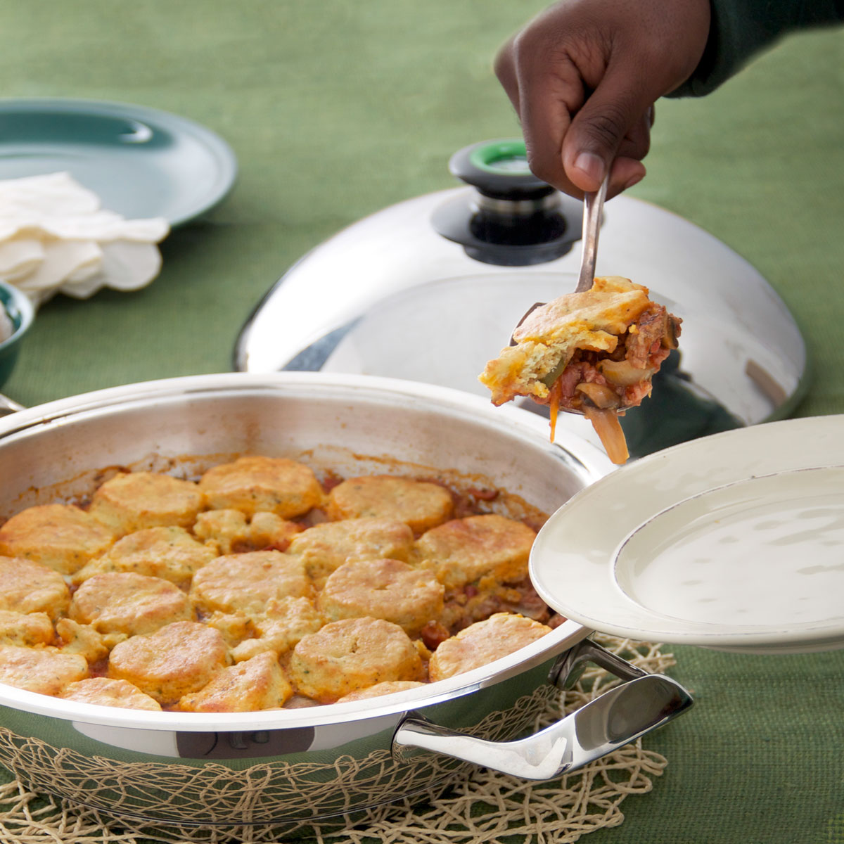 Savoury mince cobbler