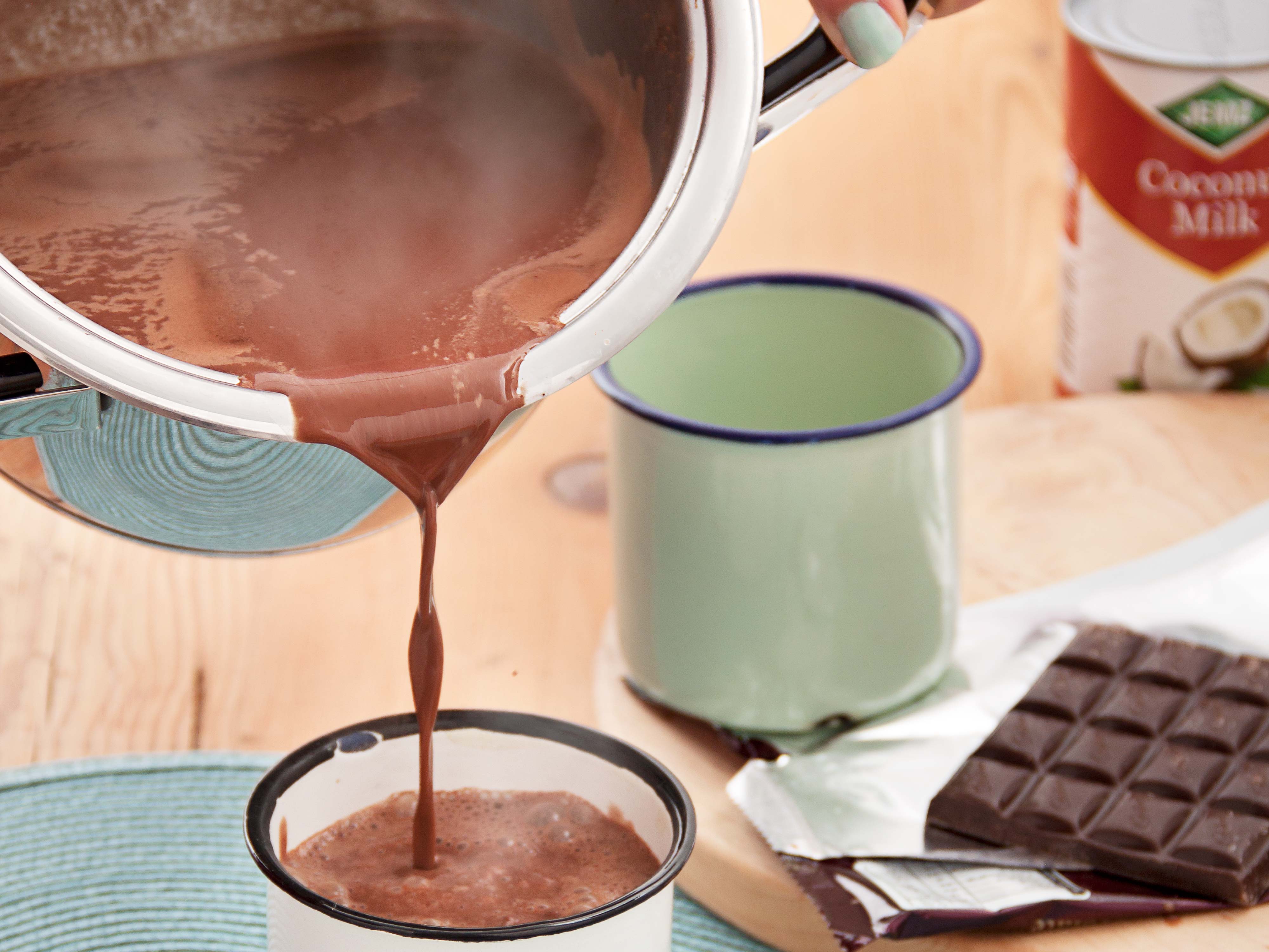 Coconut milk hot chocolate