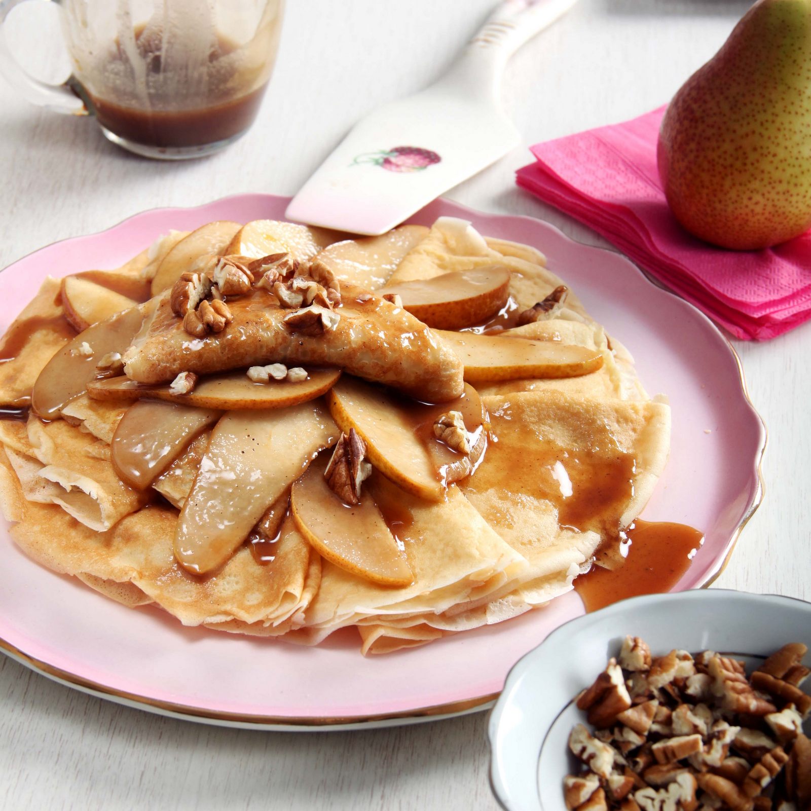 Pear and Caramel Pancakes