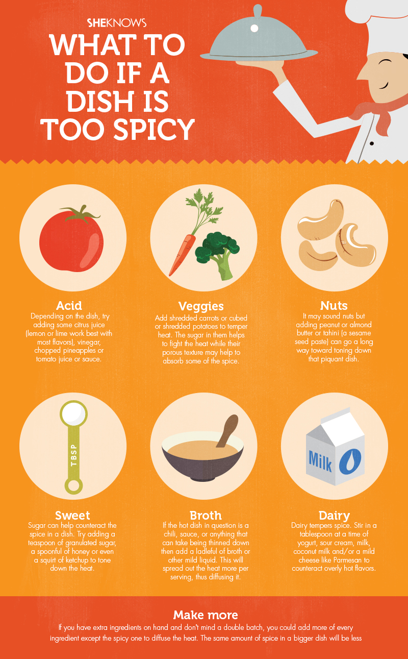 What to do if your dish is too spice 