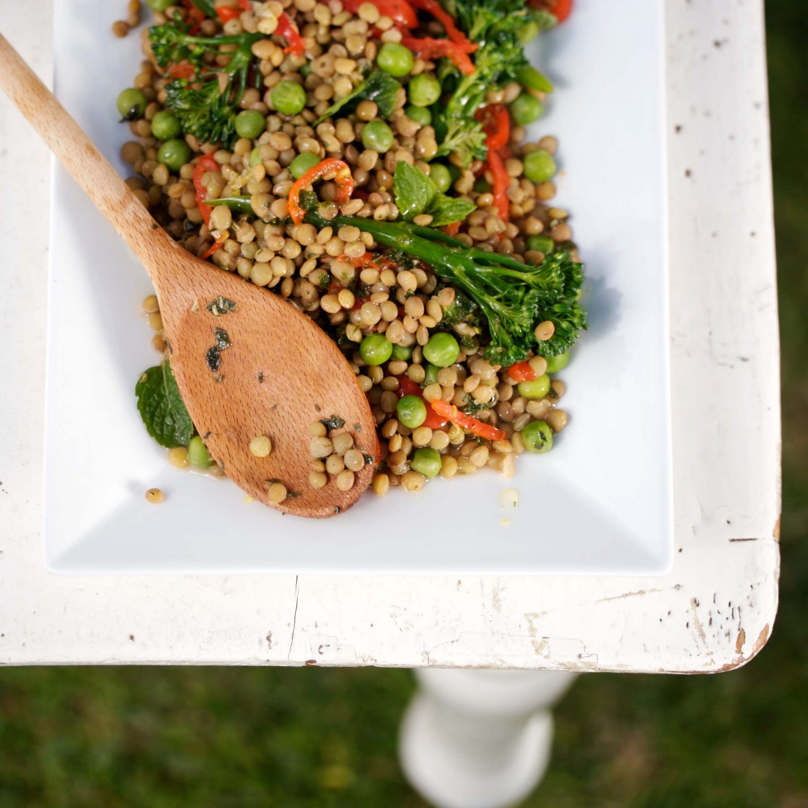 Lemon and mint lentil salad