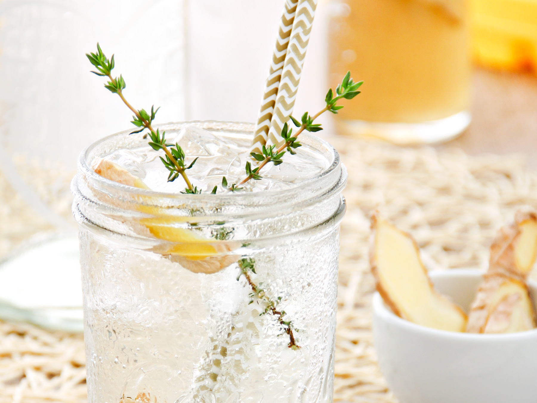 homemade ginger ale syrup recipe in Consol jar