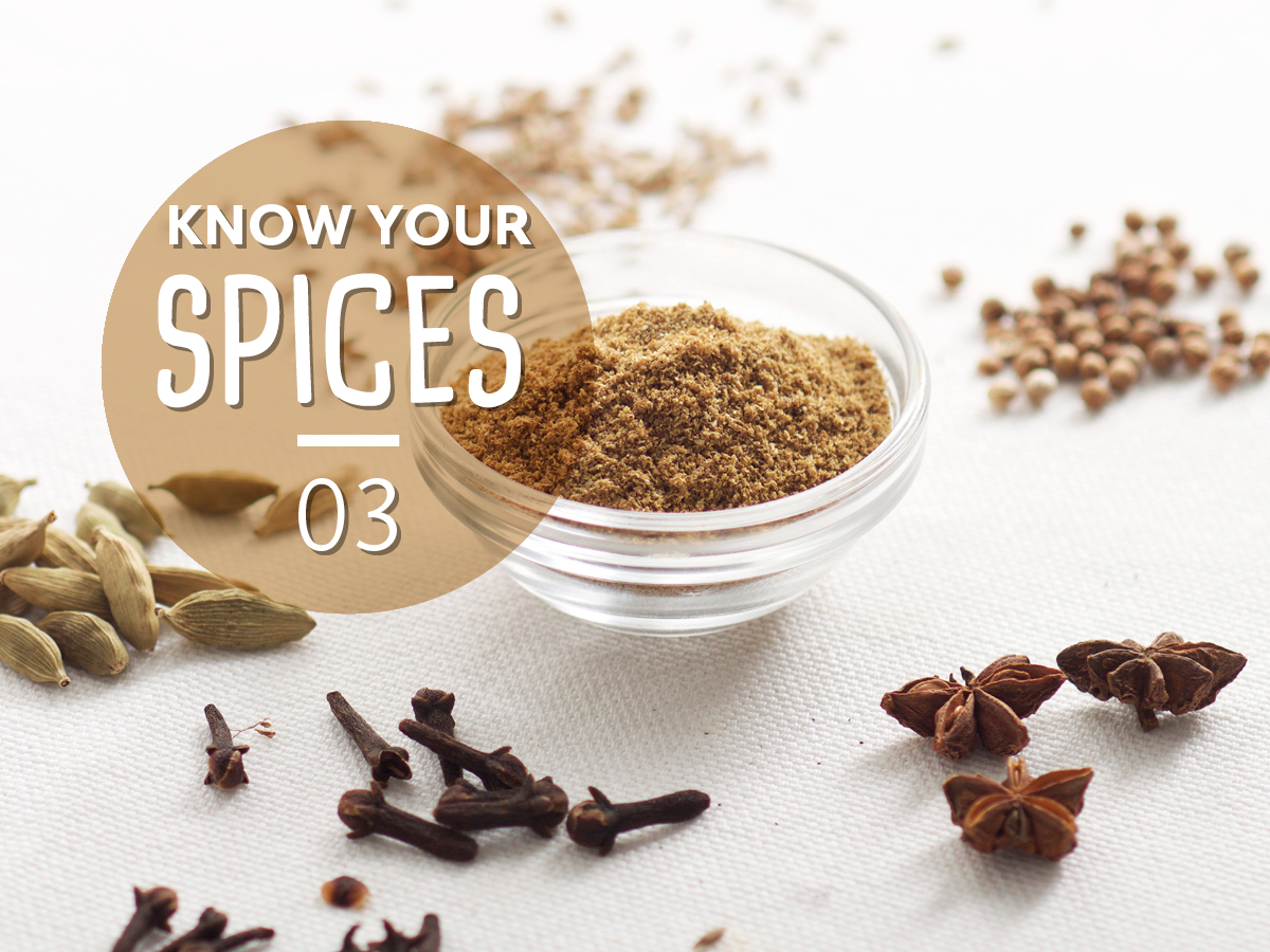 garam masala spice blend in glass ramekin
