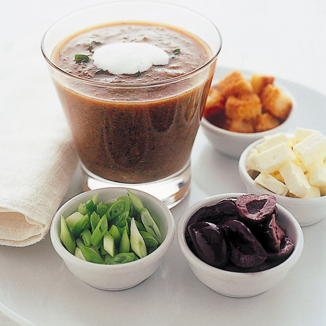 Gazpacho with additional toppings