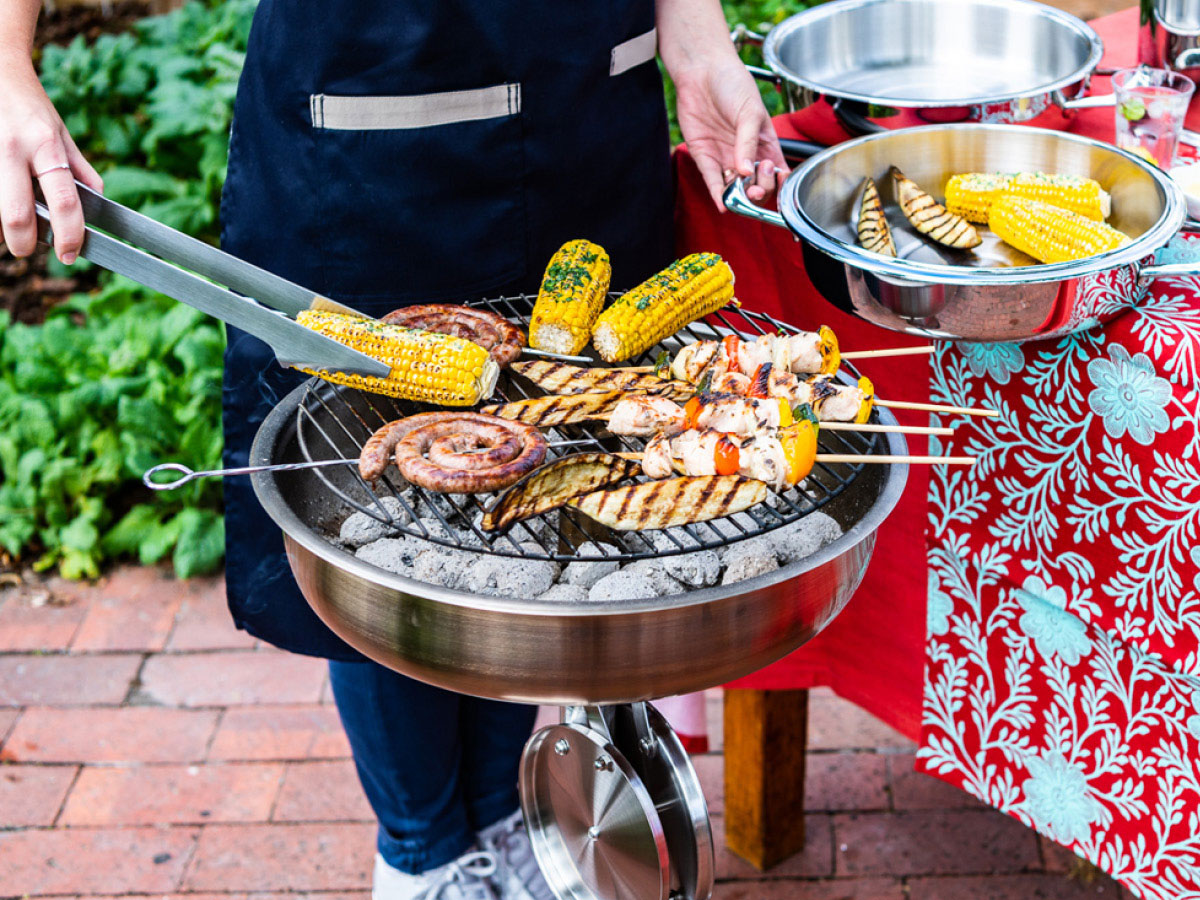 Delicious food being cooked on an AMC Braai.