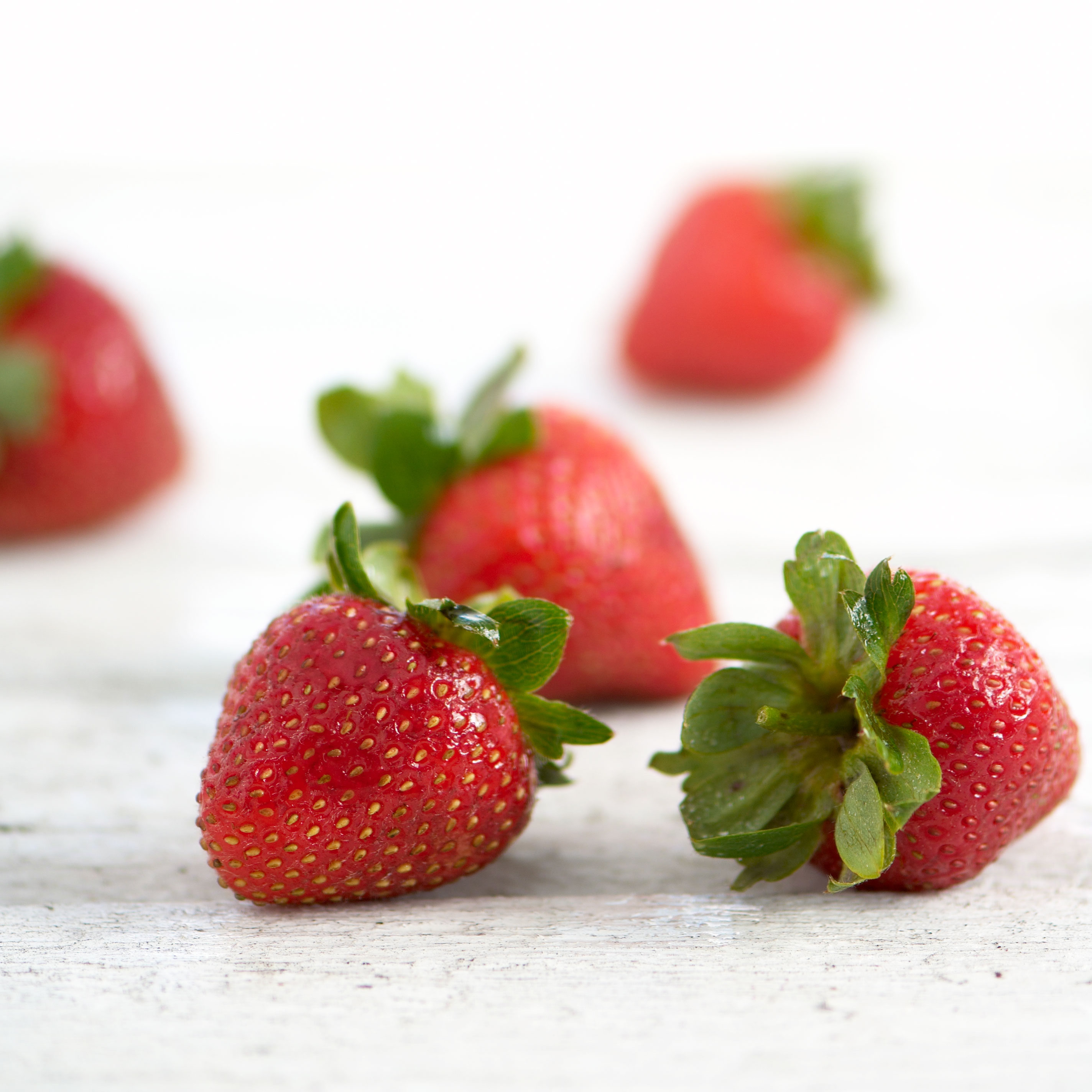 Strawberries on white background