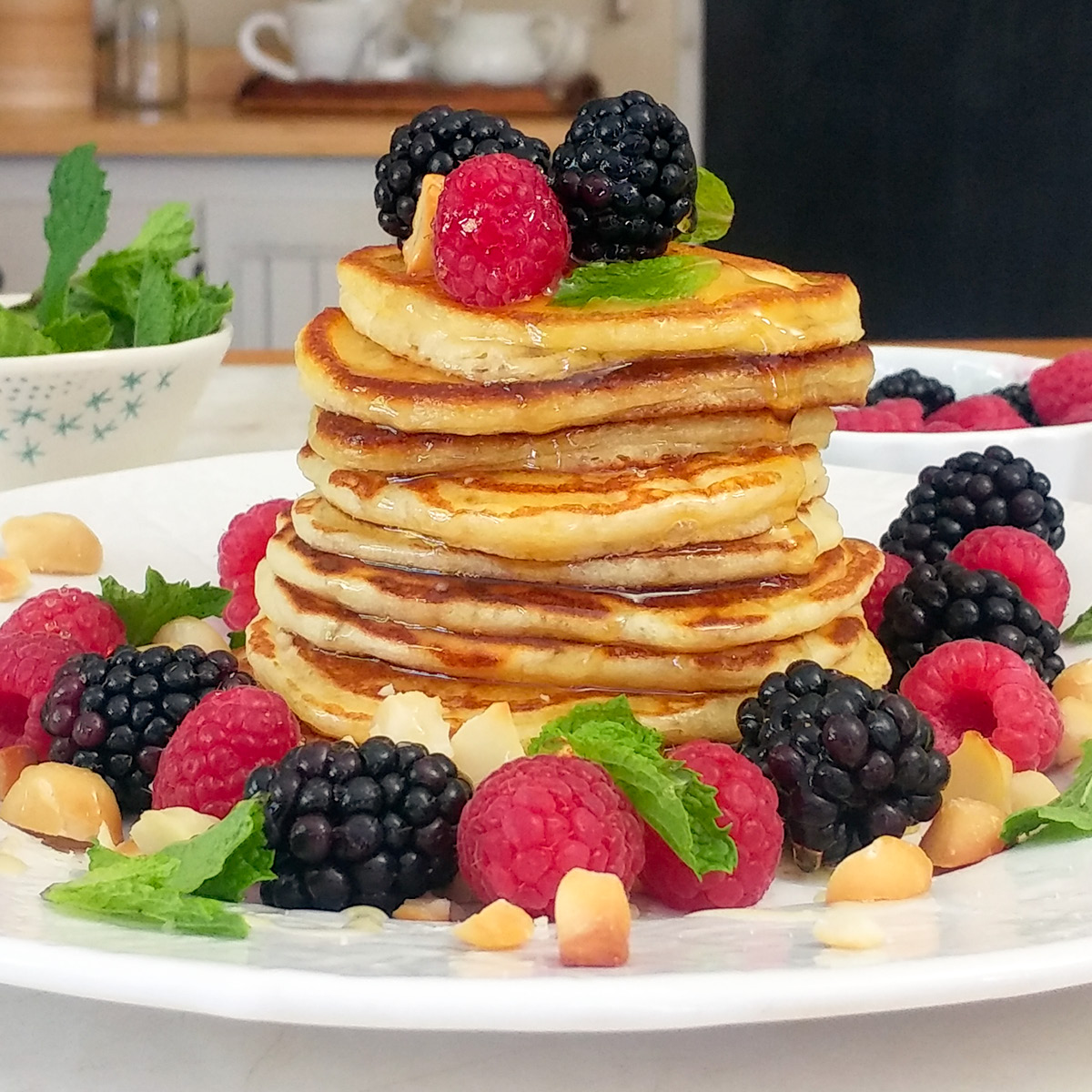 Crumpet stack with berries