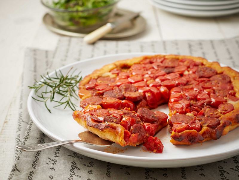 Tomato & chorizo tart