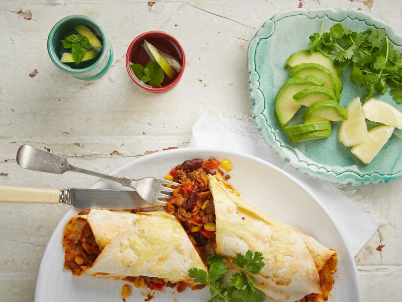 Mexican mince in tortillas
