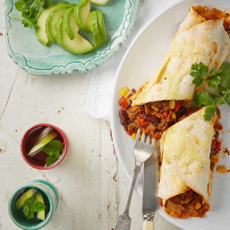 Mexican mince in tortillas