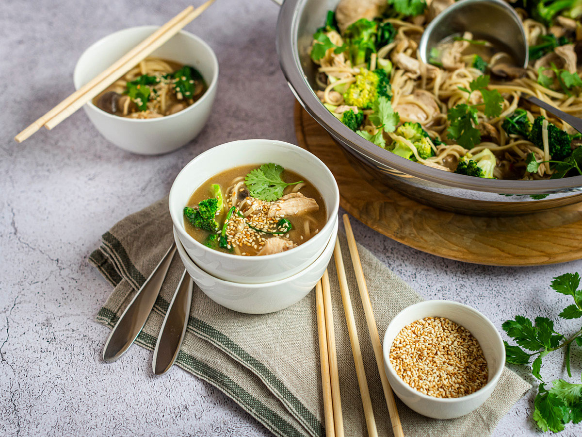 Asian chicken noodle soup | Soups Recipes | AMC Cookware