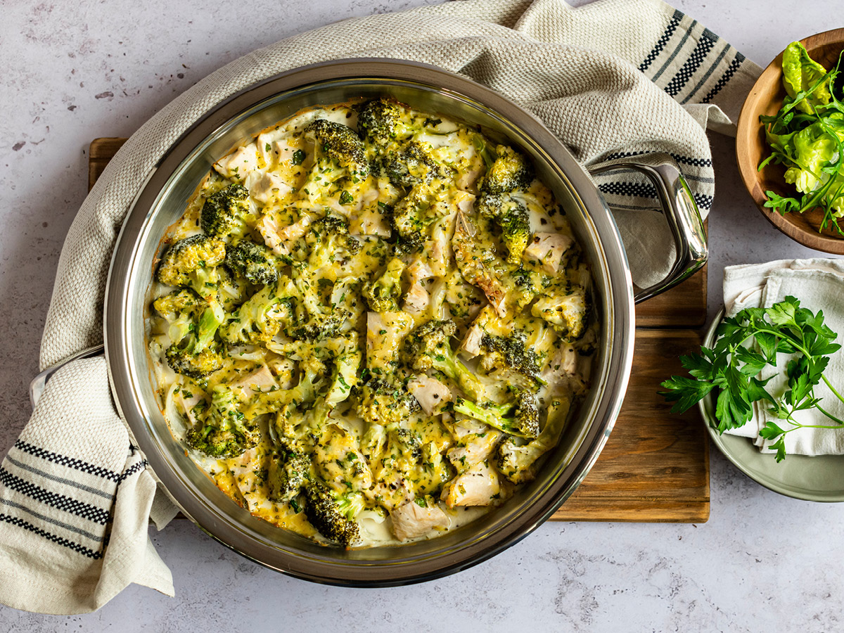 Greek Chicken and Broccoli Bake