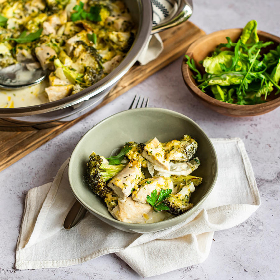 Greek Chicken and Broccoli Bake