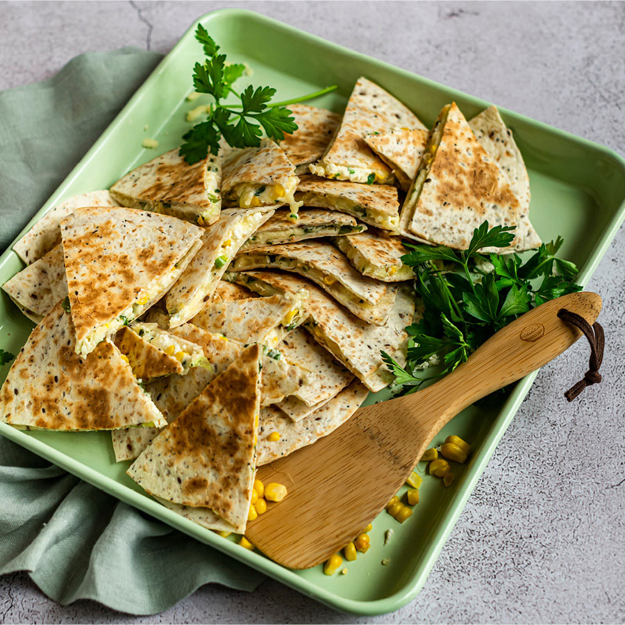 CHEESY QUESADILLAS WITH CORN