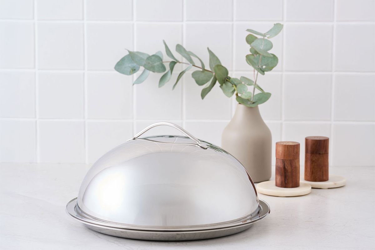 Stainless Steel Serving Platter & Dome 